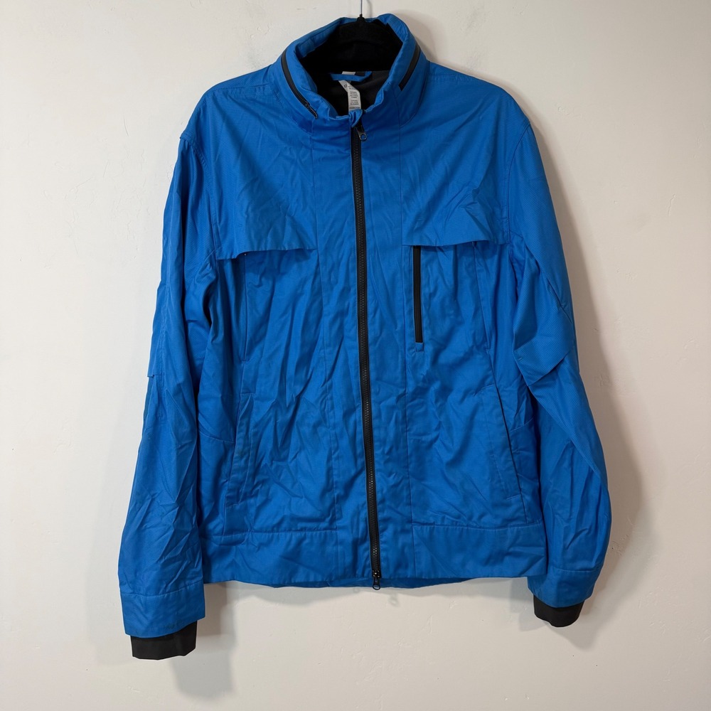 Lululemon Mens Relay Full Zip Jacket Large Blue Good‎ Ripstop Lightweight